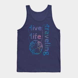 Live Life Traveling blue Tank Top